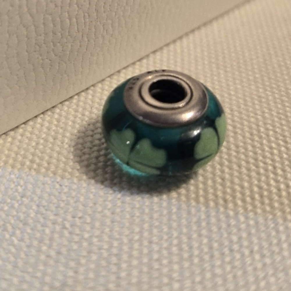 Pandora Teal Shamrock Charm
